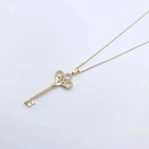 Key Necklace | CZ Necklace | 21st Birthday Gift | 18k Good Plated